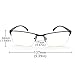 ANRRI Blue Light Blocking Computer Glasses Anti Eyestrain Anti Glare UV Fliter Lens Semi-Rimless Lightweight Frame Gaming Eyeglasses, Black, Men/Women