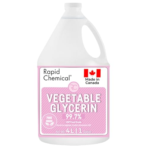 Vegetable Glycerin - USP Food Grade Glycerine Liquid 99.7% - 4 Liter / 1 Gallon / 135 Fl Oz - Made in Canada - Multi-Purpose Vegetable Glycerin Food Grade, Colorless, Odourless, Kosher, Halal