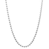 Men's 2.2mm Solid 925 Sterling Silver Military Ball Chain Necklace