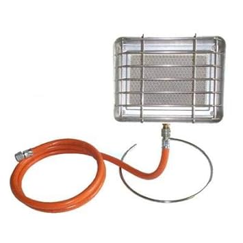 HPV Infrarot Heizstrahler Keramikbrenner Gas, inkl. Anschlussschlauch, Leistung 2,05 kW