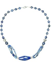 Mogul Lapiz Lazuli Beaded Necklace Artisan Twisted Beads Stones Handmade Necklaces