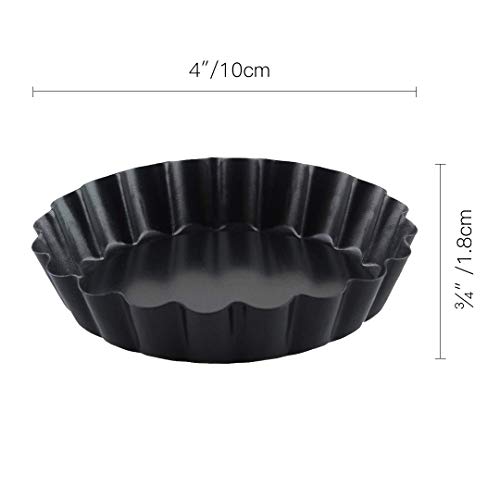 Meichu Mini TartÂ PanÂ withÂ RemovableÂ Bottom, NonstickÂ QuicheÂ Pan, 4 Inch QuicheÂ PanÂ Set of 6 (4 Inch)