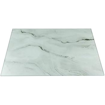 White Marble Glass Cutting Board by Clever Chef - Non-Slip, Shatter-Resistant, Durable, Stain-Resistant, and Dishwasher Safe - 12 x 15.75 Inches