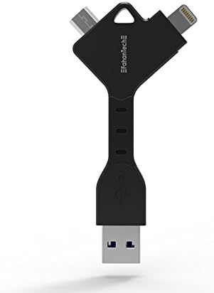 FahanTech Simple Charge Series 2-in-1 Keychain Charging Cable for iOS and Android Devices (Micro-USB)/ Lightning to USB Cable