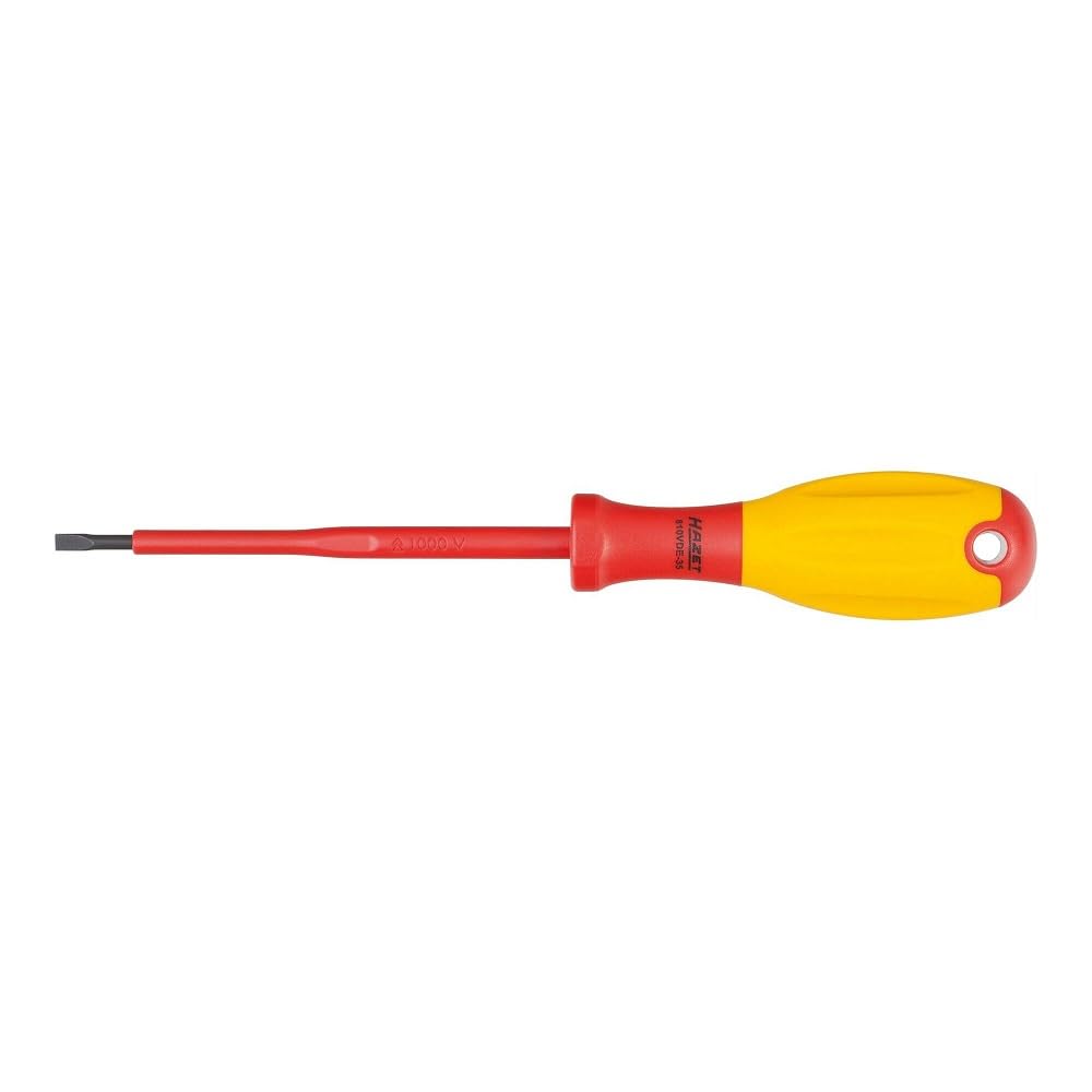 HAZET 810VDE-25 Slot Profile Screwdriver for Electricians with Protective Insulation and Burnished Tips - Multi-Colour
