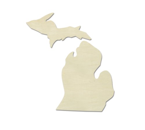 UNFINISHEDWOODCO Unfinished State Wood Cutouts, "Michigan"