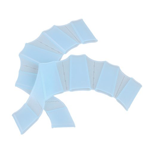 Easyinsmile Mens/Womens/Kids Webbed Swimming Gloves Silicone Soft Eco-Friendly Hand Paddles for Swimming Surfing Diving Water Exercise-Increased Water Resistance (L(for Men)) (Blue, M(for Woman)