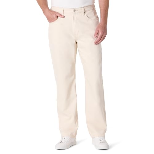 Amazon Essentials Men's Rigid Loose Fit Jeans, Ecru, 31W x 30L