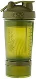 BlenderBottle C01716 ProStak System with 22-Ounce Bottle and Twist n' Lock Storage, 22 oz, Moss Green