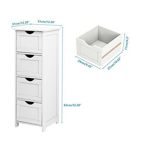 FCH Bathroom Storage Free Standing Wooden Side Floor