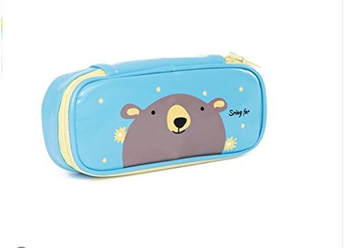 Pencil Case, Portable Large Capacity Cute Candy Colors Blue Bear Pen Bag Magic Multifunction Cosmetic Stationery Pouch Organizer for Kids in School 1PC,Blue ¡­