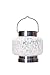 Allsop Home and Garden Solar Boaters Lantern Square, Handblown Glass with Solar Panel and LED Light, Weather-Resistant for Outdoor Deck, Patio, Garden, Square/White, 1-Count