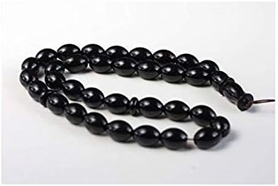 Baltic Amber Moslem Prayer Beads Olives Shape Red Black Cherry Color Chaplet 19.69 grams
