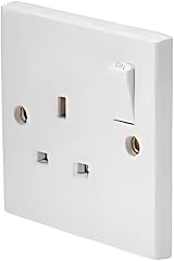 eMarkooz Single Switched Socket Wall 1 Gang Plug BS1363 13 Amp White view 2