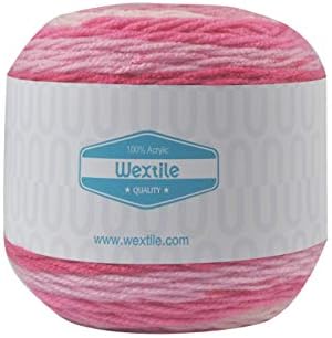 Big Cakes Self Striping Yarn- 2 Packs Wextile Acrylic Multicolor Wonderful Knitting Roll Perfect for Crochet & Knitting, 350 Meters 380 Yards per Ball (#19)