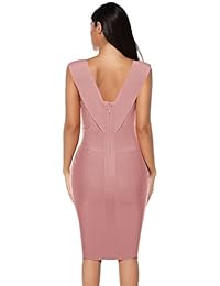 meilun Mujer Rayón Sexy V Cuello Bodycon Clubwear Vestido de fiesta de vendaje