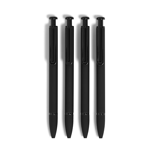 U Brands Midnight Monterey Ballpoint Pens, 4 Count, Black Soft Touch, Painted B…