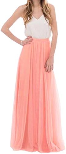 Women Wedding Long Tulle Skirt Dress Bridal Bridesmaids Floor Length High Waisted Maxi Tutu Party Dress Dusty Blue