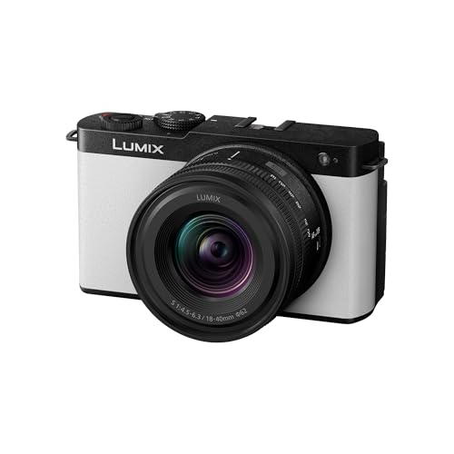 Lumix S9, Spiegellose Vollformatkamera mit Objektiv S-R1840E, Open Gate Vlogging, 24,2 MP, 6K/4K, 779-Punkt-PDAF, Bildstabilisierung, LUTs, 180°-Flexibler-Monitor, 5 GHz WLAN, Weiss