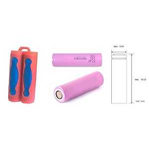 geo-versand 2 x Samsung 3450 mAh – E Zigarette Akku + 1 x Aufbewahrung Silikon Hülle Set Box