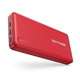 Power Bank RAVPower 26800 Portable Charger 26800mAh Total 5.5A Output 3-Ports External Battery Packs (2.4A Input, iSmart 2.0 USB Power Pack) Portable Phone Charger Compatible with iPhone, Ipad