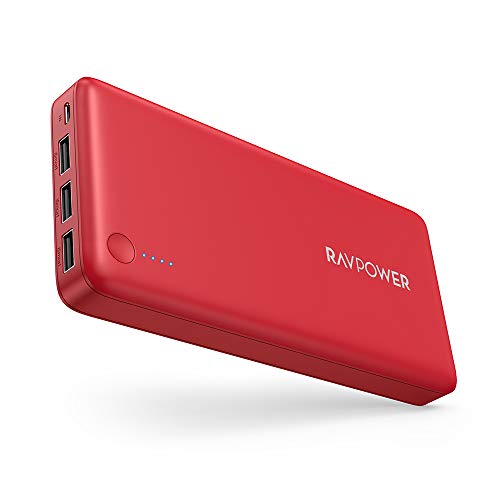 Power Bank RAVPower 26800 Portable Charger 26800mAh Total 5.5A Output 3-Ports External Battery Packs (2.4A Input, iSmart 2.0 USB Power Pack) Portable Phone Charger Compatible with iPhone, Ipad