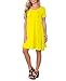 WNEEDU Women's Summer Casual T Shirt Dresses Short Sleeve Swing Dress with Pockets (2XL, Yellow)