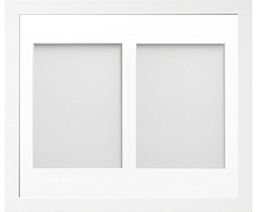 Allington Range 12x10-inch White Picture Photo Frame with White 2-Aperture Mount for Image Size 7x5-inch