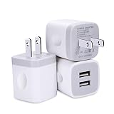 USB Wall Charger, Charging Block, FiveBox 3Pack Dual Port 2.1A Wall Charger Brick Base Adapter Charging Cube Plug Charger Box Compatible iPhone X/6/6S/7/8 Plus, iPad, Samsung, Android, LG, HTC, Phone