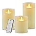Flameless Candles, Golden Flameless Flickering Battery Operated Candles, Led Pillar Candles Moving Effect Home Decoration, Fake Candles for Christmas Decorations 4