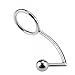 Stainless Steel Metal Anal Hook with Penis Ring for Male, Anal Plug,Penis Chastity Lock,Fetish Cock Ring (50mm)