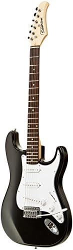 Silvertone SS15 BK Solid-Body Electric Guitar, Black Gloss
