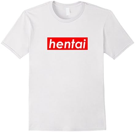 Mens Hentai Large Red Box Logo T-Shirt | Fitted XL White