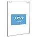 NIUBEE Acrylic Wall Mount Sign Holder 11 x 14 Inch- Clear Ad Frames for Papers- Vertical (3 Pack)