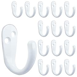 15PCS Coat Hooks Wall Mounted Single Prong Robe