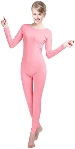 CuteCatCos Unisex Lycra Spandex Unitard Scoop Neck Long Sleeves Footless Elastane Bodysuit Costume