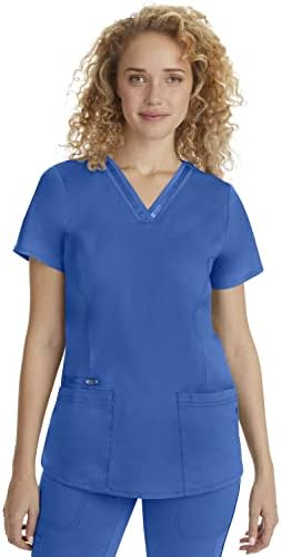 Amazon.com: Healing Hands Scrubs for Women Mock Wrap Neck Top 2