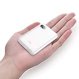 10000mAh Portable Charger,(Smallest) (LCD Display) (Powerful) Ainope External Battery Pack/Battery Charger/Phone Backup Power Bank with Dual USB Output(3.1A),Perfect Carry for Travel-White