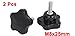 uxcell a15072100ux0159 50 mm Star Head M8x25 mm Male Thread Screw on Clamping Knob Black Pack of 2