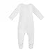 Owlivia Organic Cotton Baby Pajamas, Boys Girls Zip Front Sleep 'N Play, Footed Sleeper, Long Sleeve(Newborn, Ivory White)