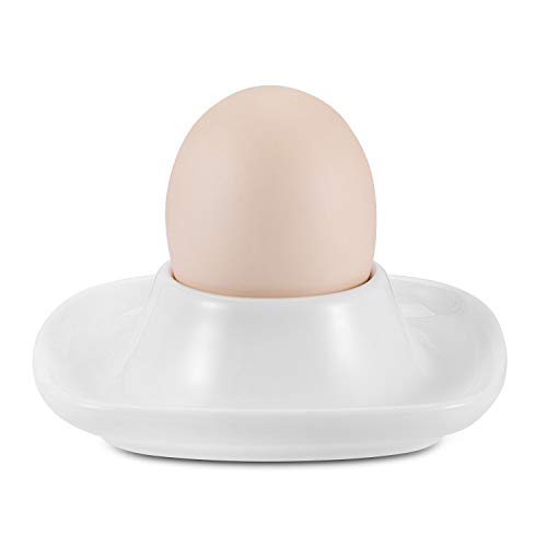 image for Flexzion Ceramic Egg Cups Set of 4 Pack, Porcelain Hard Soft Boiled Eg
