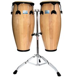 Natural Conga Set, 10'' and 11'', w/Cradle Stand