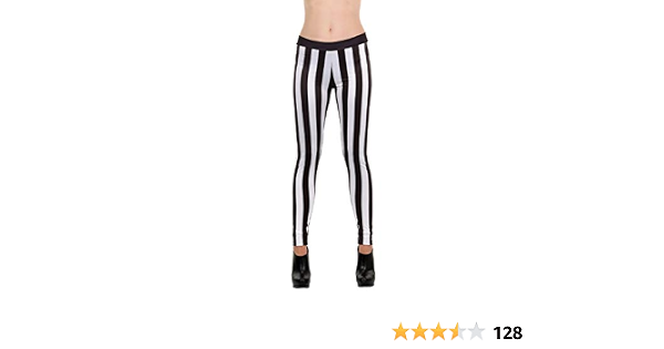 elope Black and White Striped Leggings 