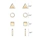 Zealmer Geometric Stud Earring Set with Triangle Circle Square and Bar Design for Girls Women