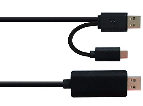 TECHTOO USB C Data Transfer Cable USB 2.0 Smart KM (Keyboard & Mouse) Easy Link Cable Driverless for Windows, Mac, Android Data Transferring from PC/Cell Phone to PC 6FT/2M
