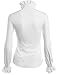 DEARCASE Women Stand-Up Collar Lotus Ruffle Shirts Blouse
