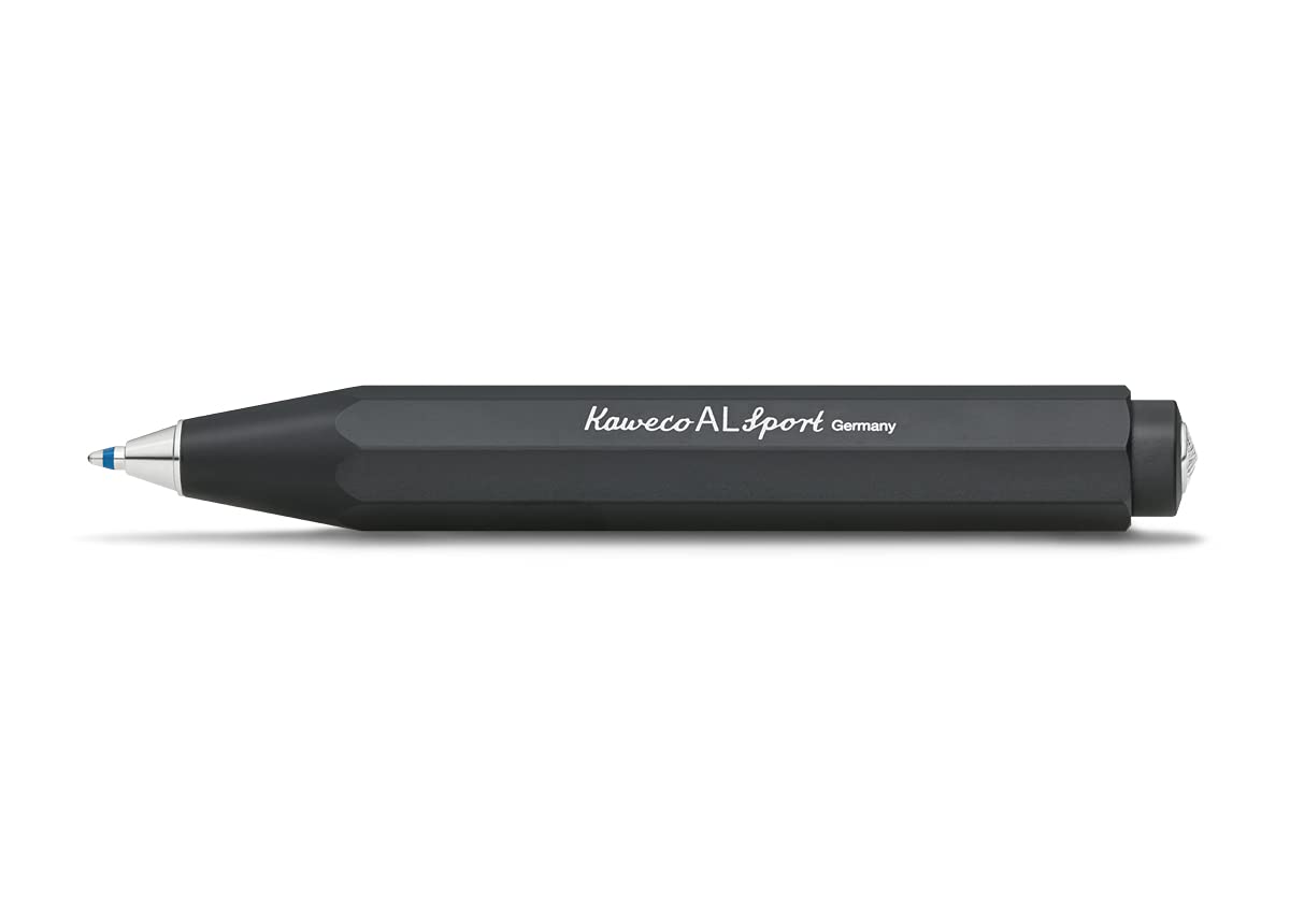 Kaweco AL SPORT Ball Pen Black I Retractable Ballpoint Pen in Classic Design with Standard D1 Refills I Aluminium Ball Pen 10.5 cm