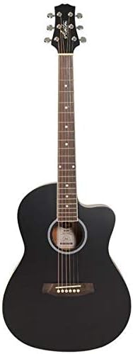 Ashton D10C 39-inch Cutaway Acoustic Guitar - Black Matte