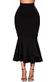FUSENFENG Womens Plus Size Pencil Skirt Vintage High Waist Bodycon Mermaid Skirt