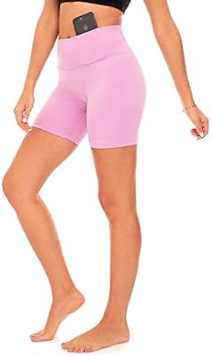 pink high waisted bike shorts